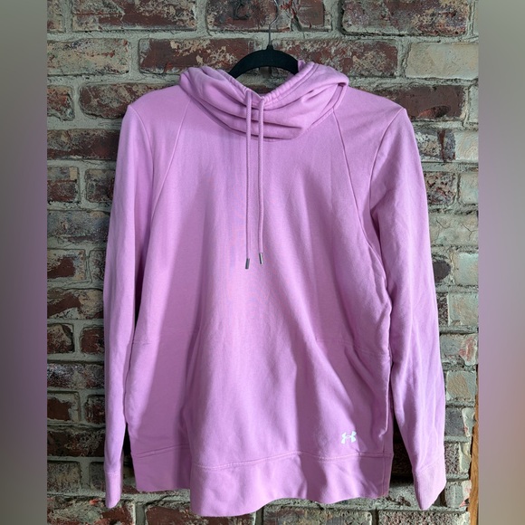 Under Armour Tops - Under Armour Open Back Hoodie Pink LooseFit Athletic Pullover Women M Athleisure
